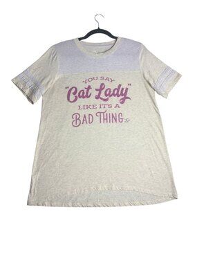 Disney Parks Women's Size L T Shirt Aristocats Cat Lady Glitter Graphic Ivory